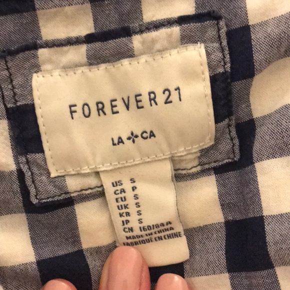 F21 Blue Gingham shirt - Picture 2 of 2